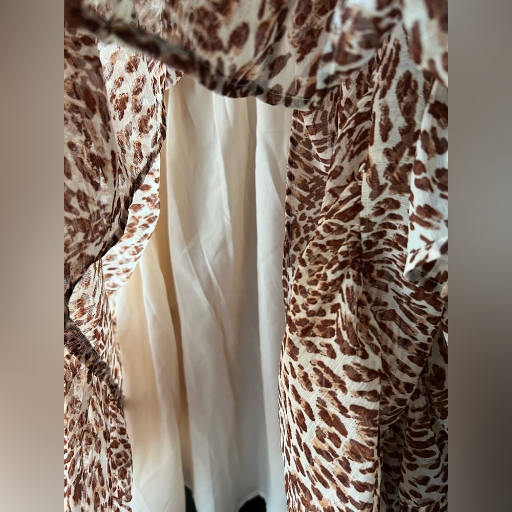 Jessica Simpson - NWT - 1X - Leopard Print Long Sleeve Dress - Lined -Sandshell - Picture 2 of 11